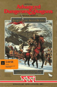 Advanced Dungeons & Dragons Secret of the Silver Blades Commodore 64 US box art